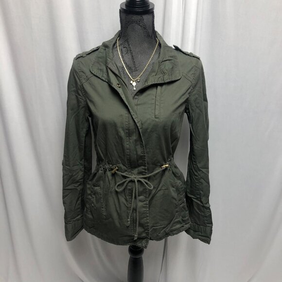 ANA Jacket Womens Size Small Army Green Zippered Cotton Military Lightweight - Picture 1 of 7
